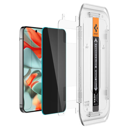 Folie de protectie Ecran Privacy Spigen GlastR EZ FIT pentru Google Pixel 9 Pro XL, Sticla Securizata, Full Glue, Set 2 bucati AGL09313