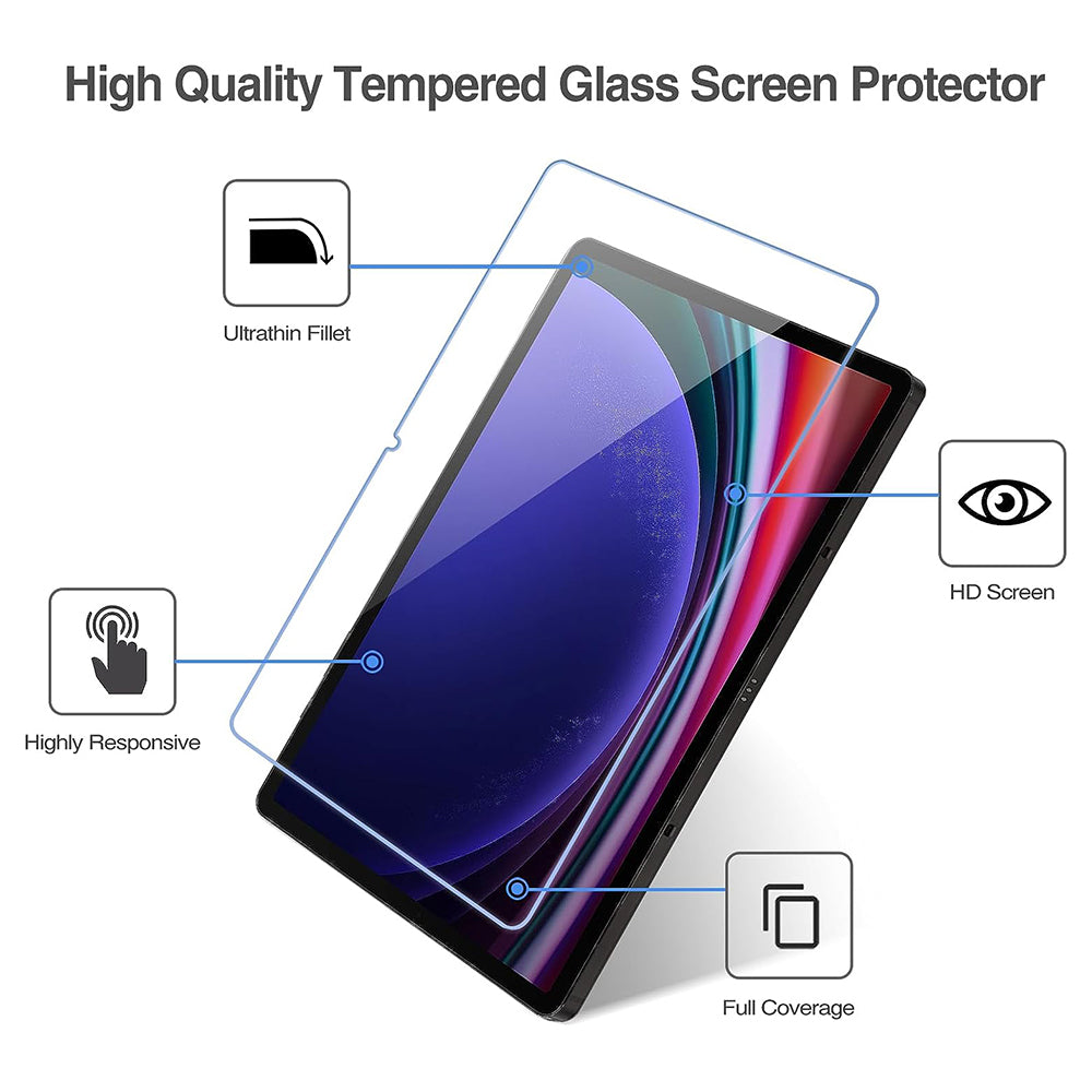 Folie de protectie Ecran Lito Classic pentru Samsung Galaxy Tab S9 FE / Tab S9, Sticla Securizata, Full Glue, 2.5D