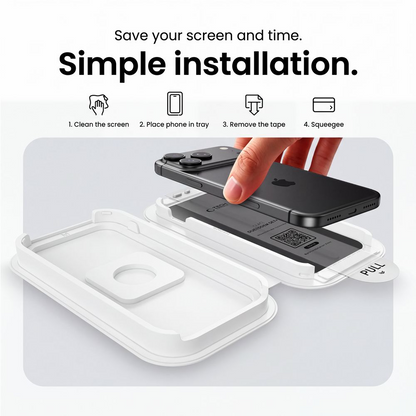 Folie de protectie Ecran Privacy Tech-Protect OneTouch pentru Apple iPhone 18 Pro, Sticla Securizata, Full Glue, Set 2 bucati