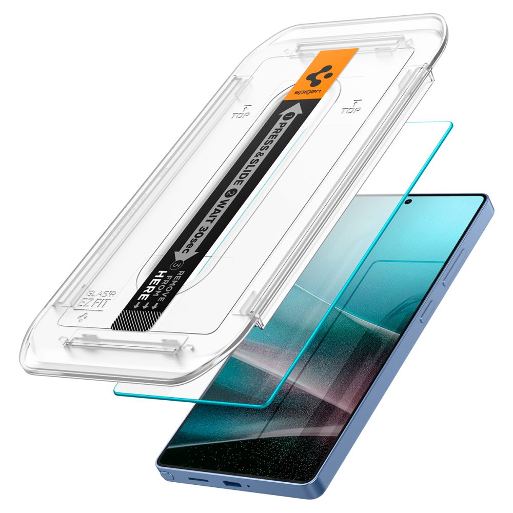 Folie de protectie Ecran Spigen GlastR EZ FIT HD pentru Samsung Galaxy S25 Ultra S938, Sticla Securizata, Full Glue, Set 2 bucati AGL09082