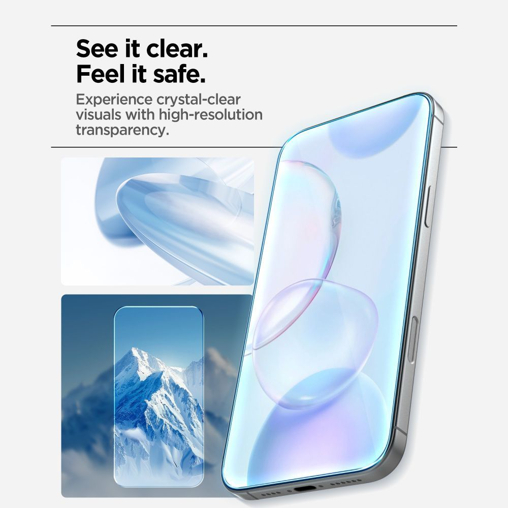 Folie de protectie Ecran Spigen GlastR Align Master Slim pentru Apple iPhone 17 Pro, Sticla Securizata, Full Glue, Set 3 bucati AGL10103