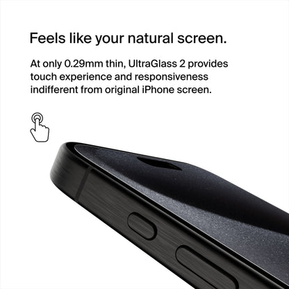 Folie de protectie Ecran Belkin ScreenForce UltraGlass 2 pentru Apple iPhone 15 Pro Max, Sticla Securizata, Full Glue OVA134zz
