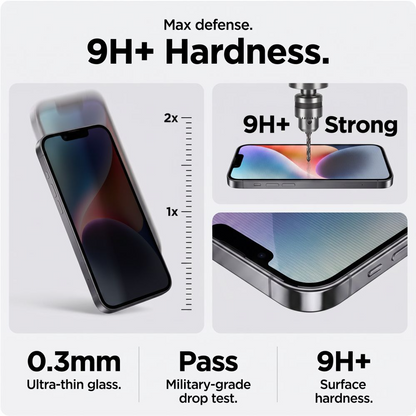 Folie de protectie Ecran Privacy Tech-Protect OneTouch pentru Apple iPhone 18 Pro Max, Sticla Securizata, Full Glue, Set 2 bucati