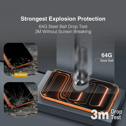 Folie de protectie Ecran Tel Protect 10X HD DLC Diamond Coating pentru Apple iPhone 17e / 16e / 14 / 13 Pro / 13, Sticla Securizata, Full Glue, Neagra