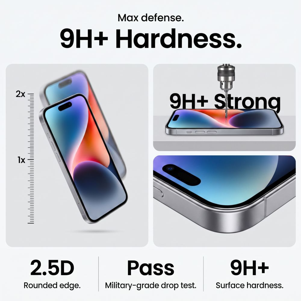 Folie de protectie Ecran Tech-Protect OneTouch pentru Apple iPhone 18 Pro Max / 17 Pro Max, Sticla Securizata, Full Glue, Set 2 bucati, Transparenta