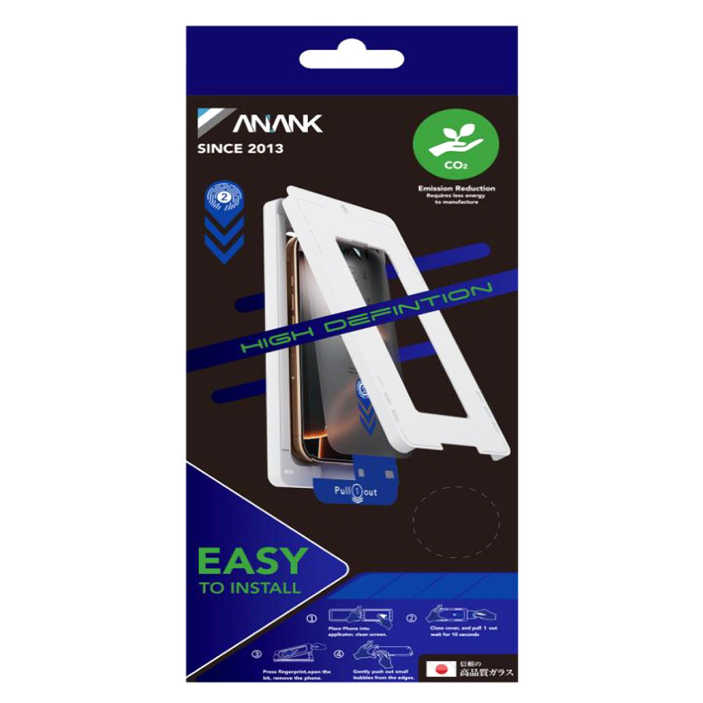 Folie de protectie Ecran Anank 2X Reinforced pentru Apple iPhone 15 Pro Max, Sticla Securizata, Full Glue, 2.5D, Neagra