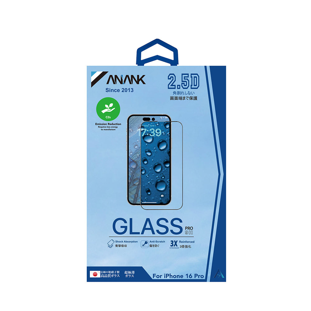 Folie de protectie Ecran Anank 3X Reinforced pentru Apple iPhone 16 Pro Max, Sticla Securizata, Full Glue, 2.5D, Neagra