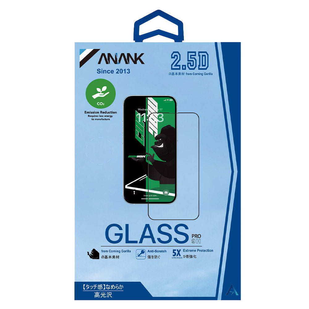 Folie de protectie Ecran Anank 5X Reinforced CG pentru Apple iPhone 15 Pro Max, Sticla Securizata, Full Glue, 2.5D, Neagra
