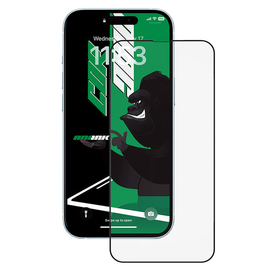 Folie de protectie Ecran Anank 5X Reinforced CG pentru Apple iPhone 15 Pro, Sticla Securizata, Full Glue, 2.5D, Neagra