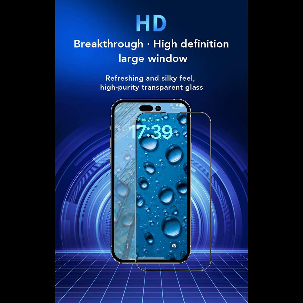 Folie de protectie Ecran Anank 5X Reinforced CG pentru Apple iPhone 16 Pro, Sticla Securizata, Full Glue, 2.5D, Neagra
