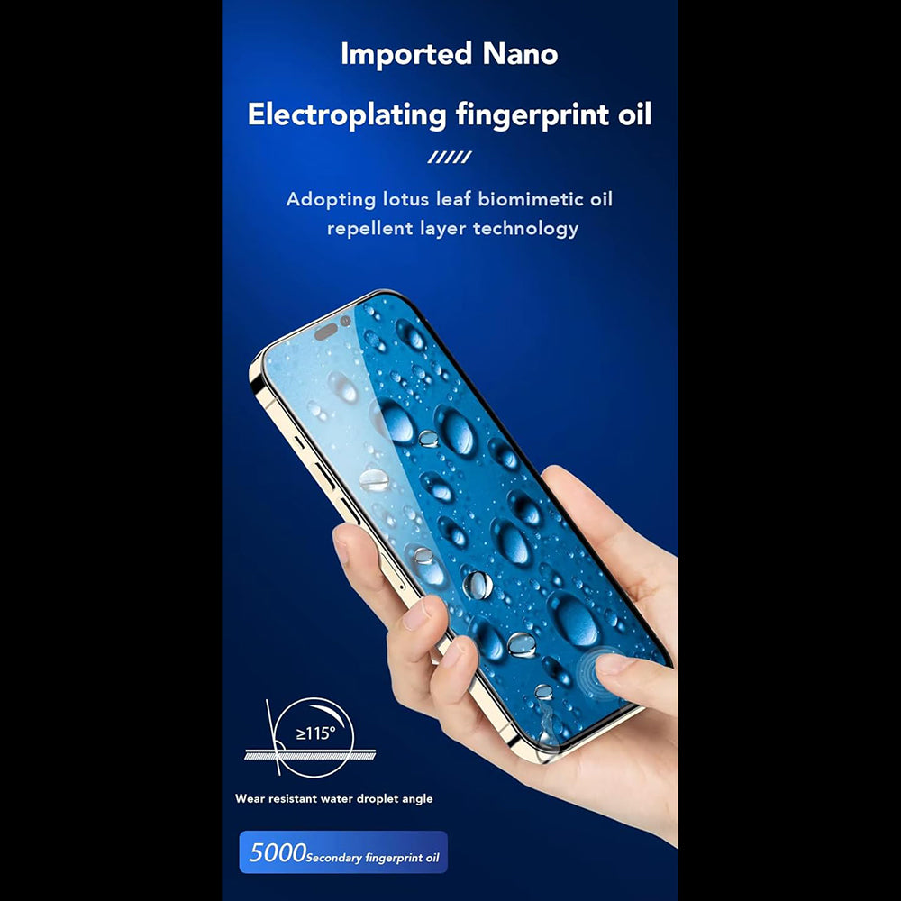 Folie de protectie Ecran Anank 5X Reinforced CG pentru Apple iPhone 16 Pro, Sticla Securizata, Full Glue, 2.5D, Neagra
