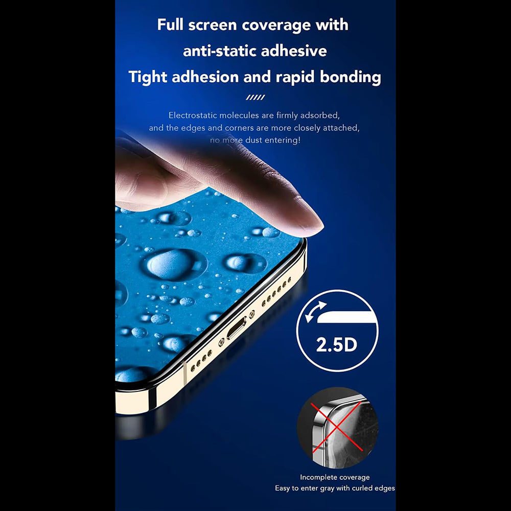 Folie de protectie Ecran Anank 5X Reinforced CG pentru Apple iPhone 16 Pro, Sticla Securizata, Full Glue, 2.5D, Neagra