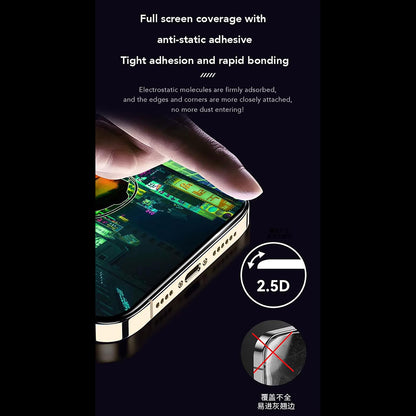 Folie de protectie Ecran Anank Anti-Fingerprint pentru Apple iPhone 15 Pro Max, Sticla Securizata, Full Glue, 2.5D, Neagra