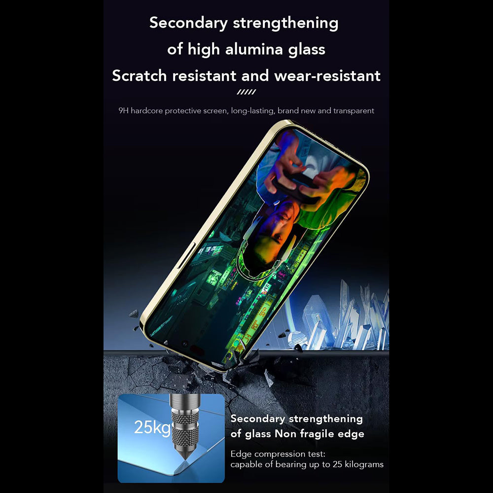 Folie de protectie Ecran Anank Anti-Fingerprint pentru Apple iPhone 15 Pro, Sticla Securizata, Full Glue, 2.5D, Neagra