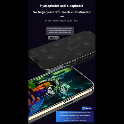 Folie de protectie Ecran Anank Anti-Fingerprint pentru Apple iPhone 17e / 16e / 14 / 13 Pro, Sticla Securizata, Full Glue, 2.5D, Neagra