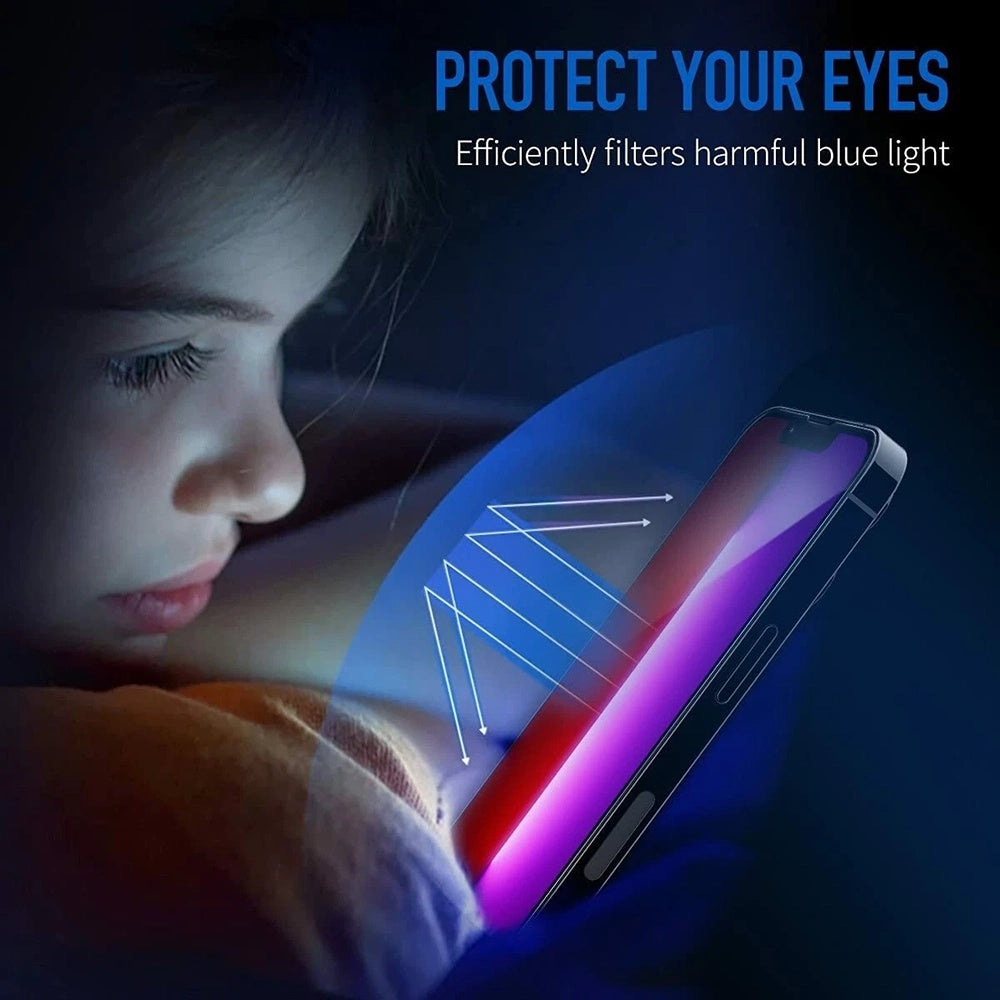 Folie de protectie Ecran Anti Blue Light Anank 5X Reinforced pentru Apple iPhone 17 Pro Max, Sticla Securizata, Full Glue, 2.5D, Neagra