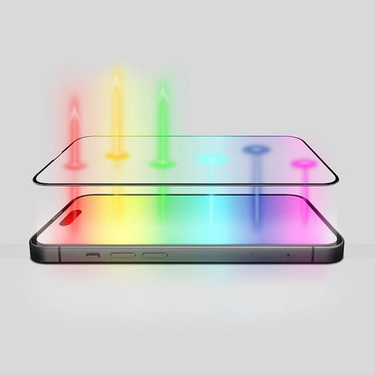 Folie de protectie Ecran Anti Blue Light Anank 5X Reinforced pentru Apple iPhone 17 Pro, Sticla Securizata, Full Glue, 2.5D, Neagra