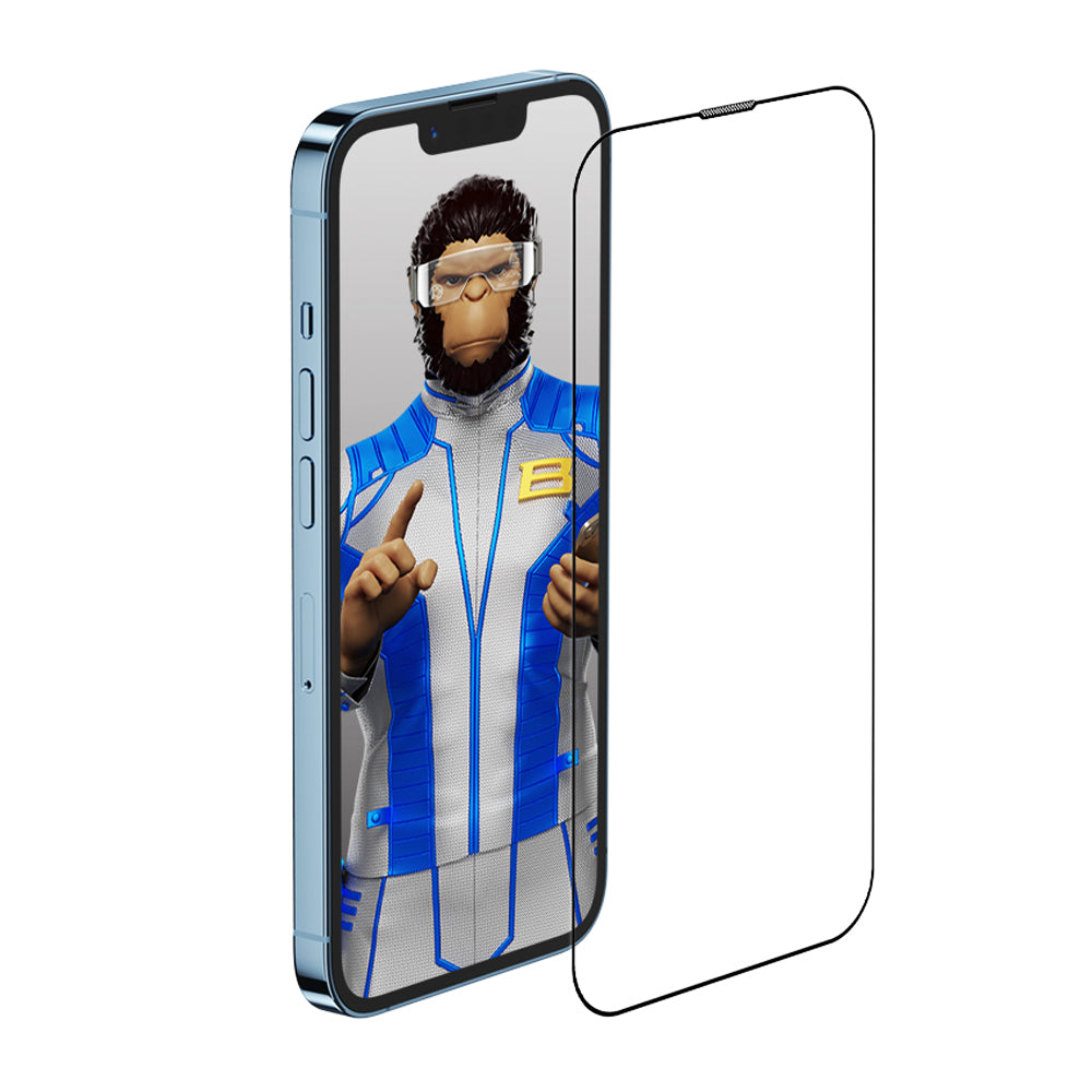 Folie de protectie Ecran Blueo Anti-Reflective HD pentru Apple iPhone 14 Plus / 13 Pro Max, Sticla Securizata, Full Glue, Neagra