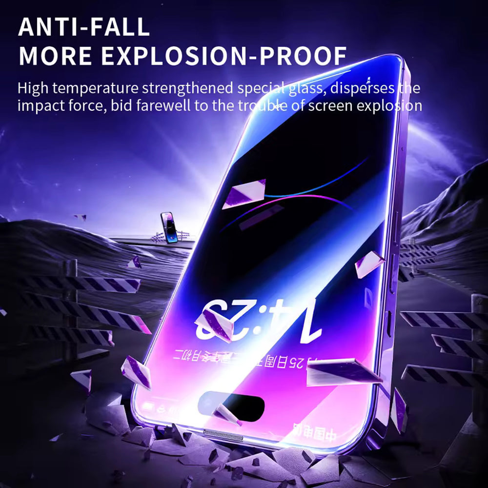 Folie de protectie Ecran Blueo Anti-Static HD pentru Apple iPhone 18 Pro Max / 17 Pro Max / 16 Pro Max, Sticla Securizata, Full Glue, Neagra