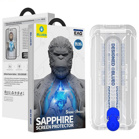 Folie de protectie Ecran Blueo Anti-Static HD pentru Apple iPhone 17 Air, Sticla Securizata, Full Glue, Neagra