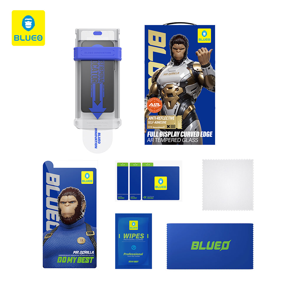 Folie de protectie Ecran Blueo AR Applicator Pro pentru Apple iPhone 16 Pro, Sticla Securizata, Full Glue, 3D, Neagra