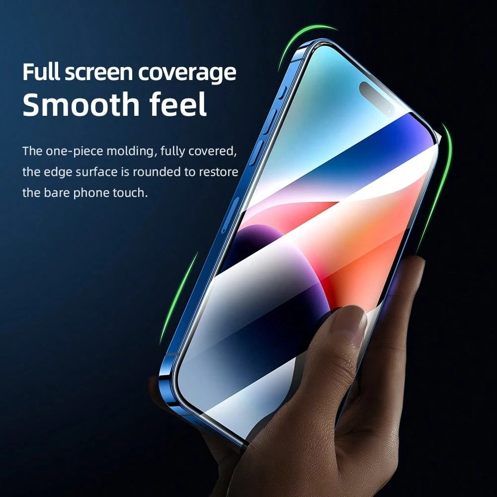 Folie de protectie Ecran Blueo AR pentru Apple iPhone 16 Pro, Sticla Securizata, Full Glue, 3D, Neagra
