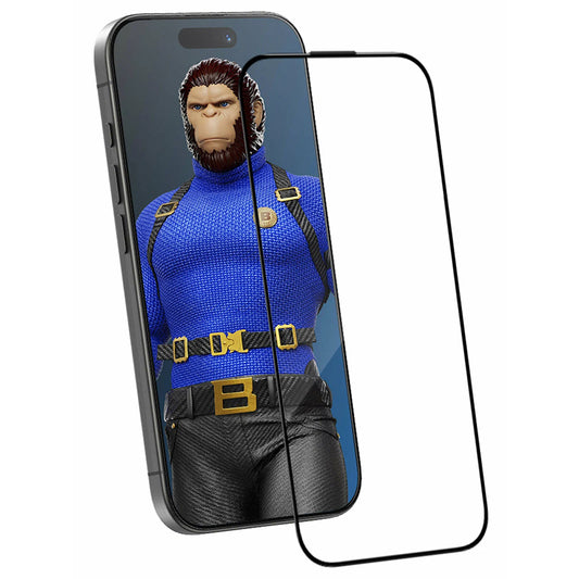 Folie de protectie Ecran Blueo Crystal Anti-Scratch Applicator pentru Apple iPhone 16 Pro Max, Sticla Securizata, Full Glue, Neagra