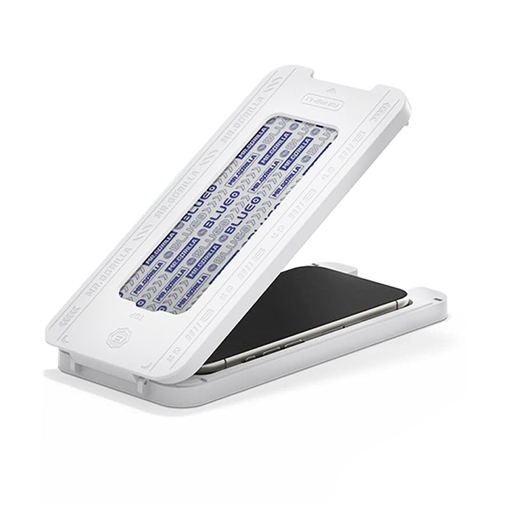 Folie de protectie Ecran Blueo Crystal Anti-Scratch Applicator pentru Apple iPhone 16 Pro Max, Sticla Securizata, Full Glue, Neagra