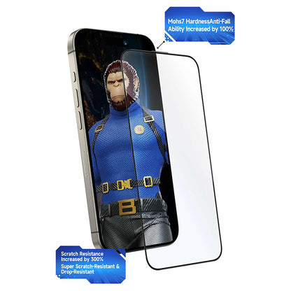 Folie de protectie Ecran Blueo Crystal Anti-Scratch Applicator pentru Apple iPhone 16 Pro Max, Sticla Securizata, Full Glue, Neagra