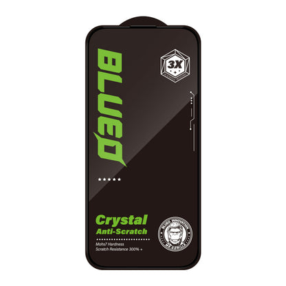 Folie de protectie Ecran Blueo Crystal Anti-Scratch pentru Apple iPhone 16 Plus / 15 Plus, Sticla Securizata, Full Glue, Neagra