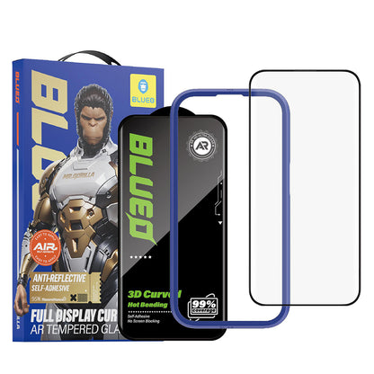 Folie de protectie Ecran Blueo Curved Edge AR Applicator pentru Apple iPhone 18 Pro / 17 Pro / 17 / 16 Pro, Sticla Securizata, Full Glue, 3D, Neagra