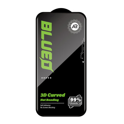 Folie de protectie Ecran Blueo Curved Edge AR Applicator pentru Apple iPhone 18 Pro / 17 Pro / 17 / 16 Pro, Sticla Securizata, Full Glue, 3D, Neagra