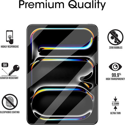 Folie de protectie Ecran Blueo HD pentru Apple iPad Air 13 (2024), Sticla Securizata, Full Glue