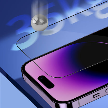 Folie de protectie Ecran Blueo Sapphire Applicator Pro pentru Apple iPhone 15 Pro, Sticla Securizata, Full Glue, Neagra