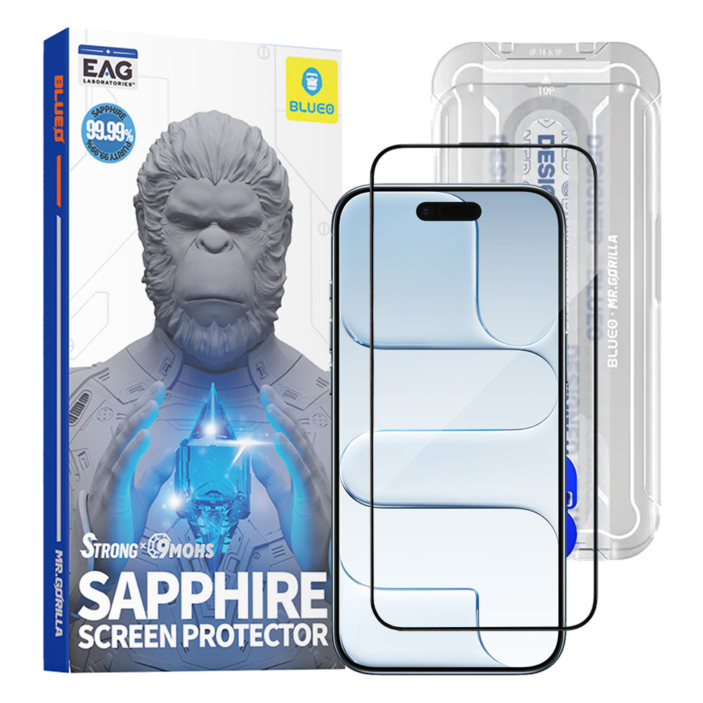Folie de protectie Ecran Blueo Sapphire Applicator Pro pentru Apple iPhone 17 Air, Sticla Securizata, Full Glue