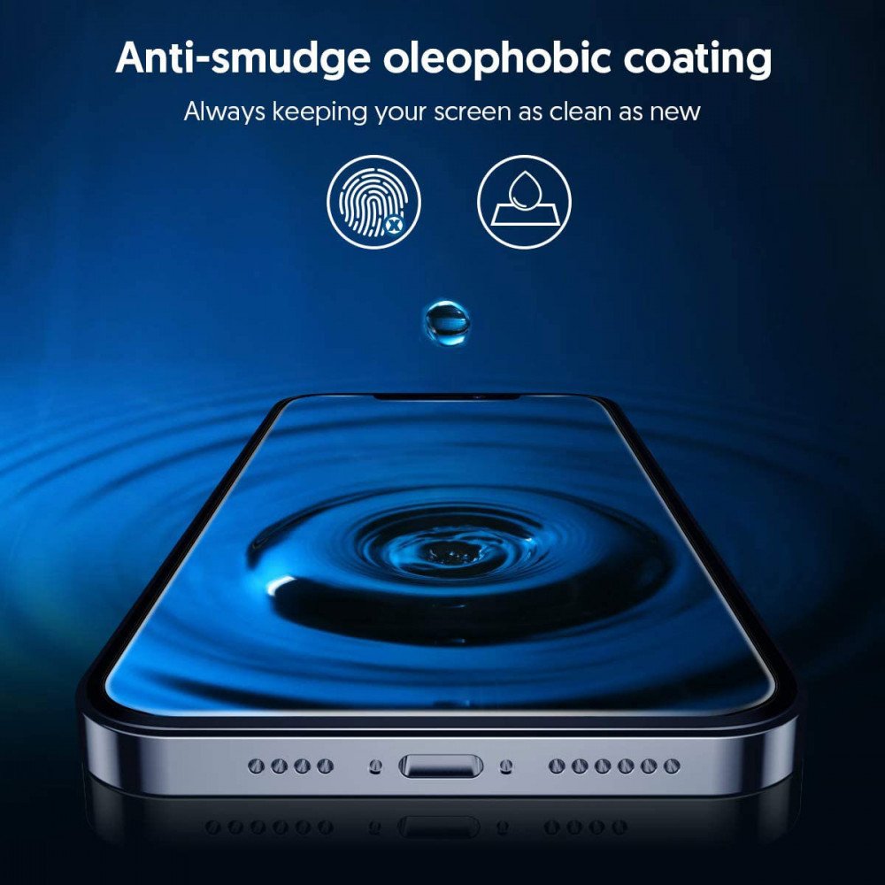 Folie de protectie Ecran Blueo Silk HD pentru Apple iPhone 16 / 15, Sticla Securizata, Full Glue, Set 5 bucati, 2.5D, Neagra