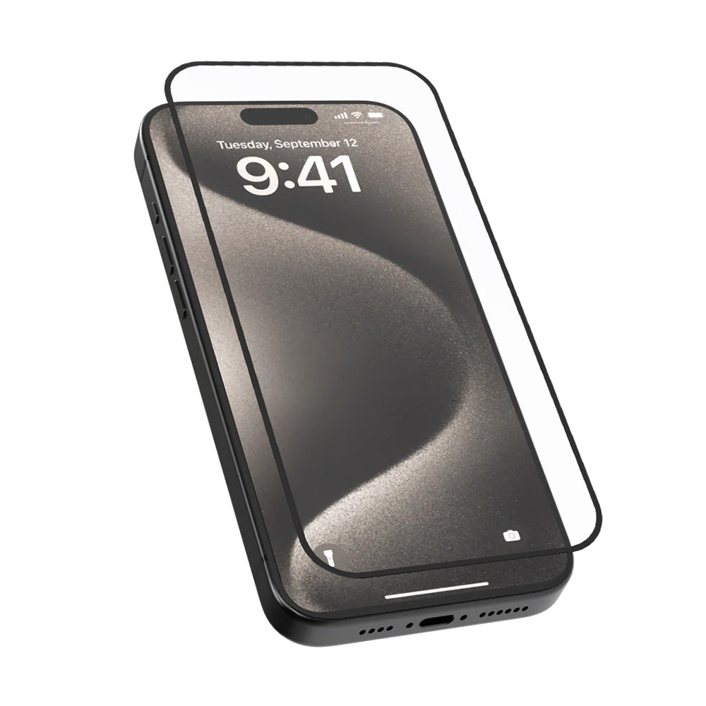 Folie de protectie Ecran Blueo Silk HD pentru Apple iPhone 16 / 15, Sticla Securizata, Full Glue, Set 5 bucati, 2.5D, Neagra