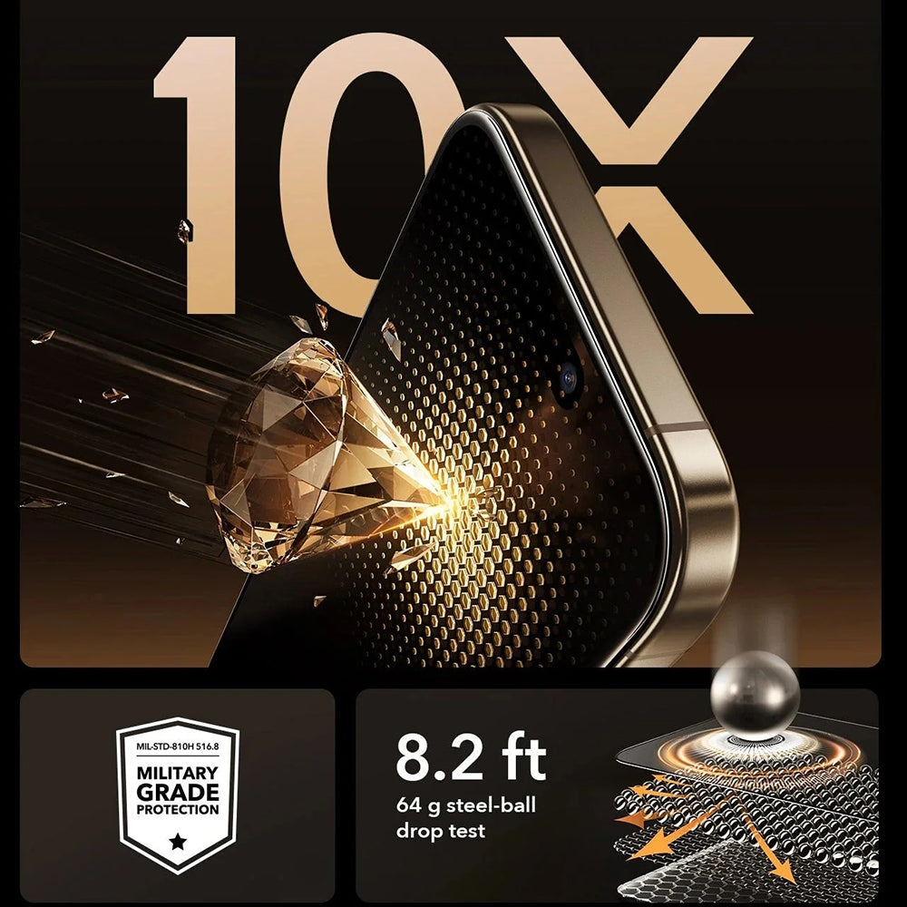 Folie de protectie Ecran ESR Corning UltraFit pentru Apple iPhone 17 / 16 Pro, Sticla Securizata, Full Glue, Set 3 bucati