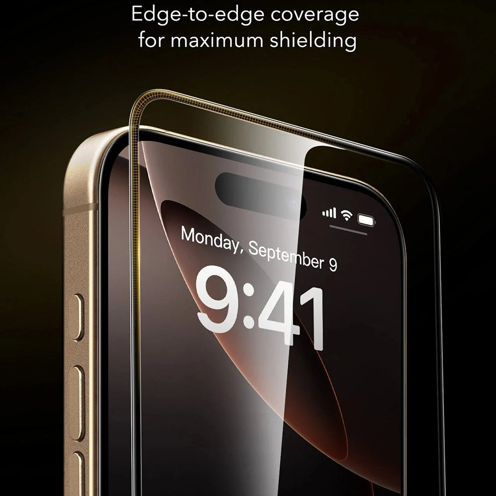Folie de protectie Ecran ESR Corning UltraFit pentru Apple iPhone 17 / 16 Pro, Sticla Securizata, Full Glue, Set 3 bucati