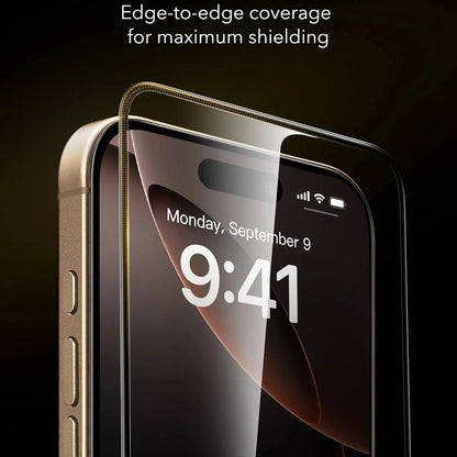 Folie de protectie Ecran ESR Corning UltraFit pentru Apple iPhone 17 / 16 Pro, Sticla Securizata, Full Glue, Set 3 bucati