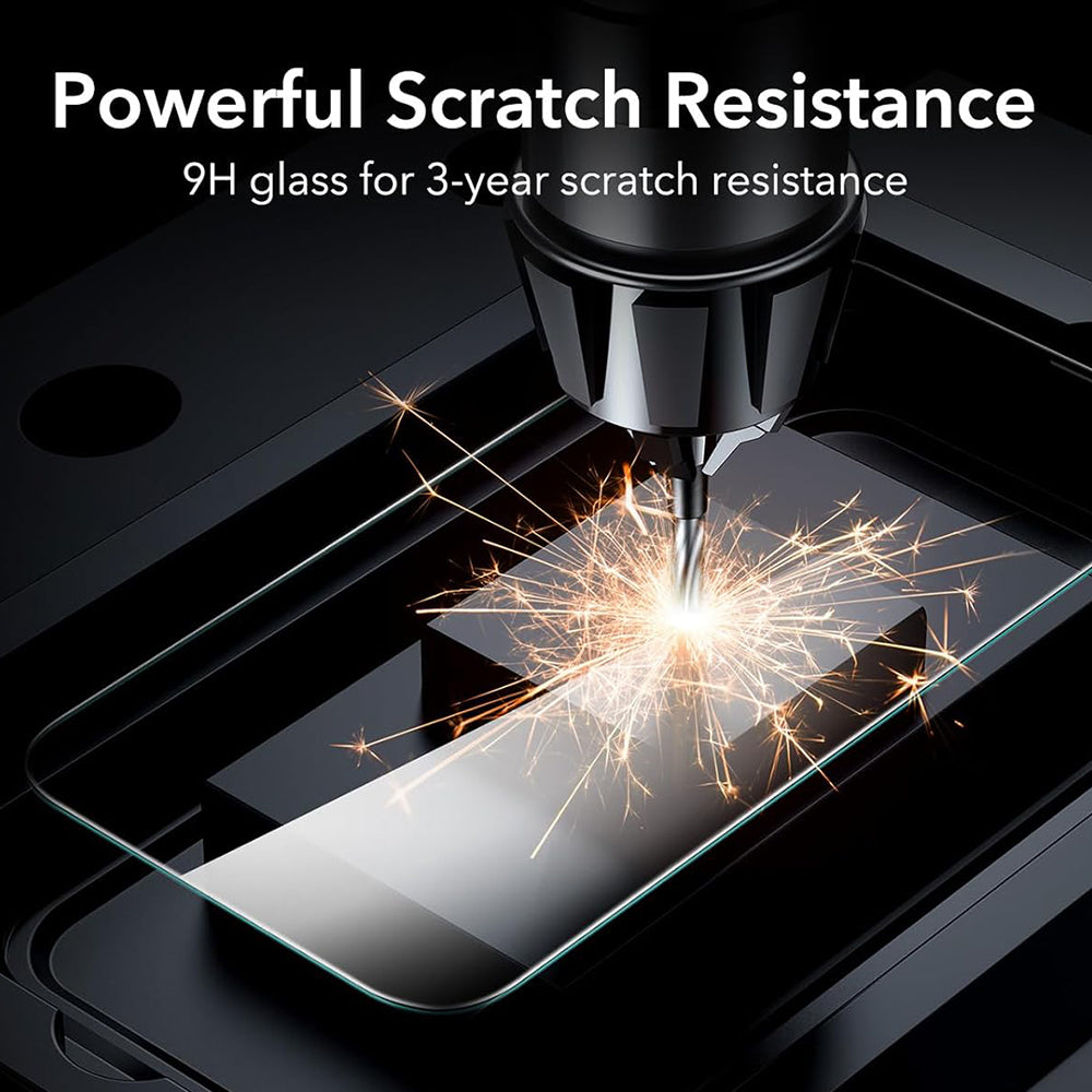 Folie de protectie Ecran ESR pentru Apple iPhone 17 / 16 Pro, Sticla Securizata, Full Glue, Set 3 bucati, Neagra
