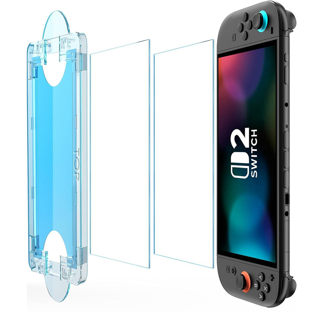 Folie Protectie Ecran Techsuit SwitchAura Applicator pentru Nintendo Switch 2, Sticla Securizata, Set 2 bucati