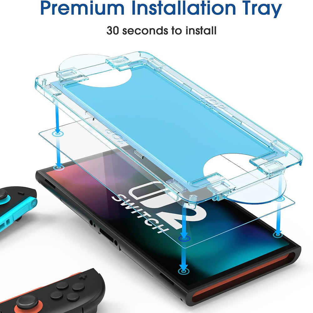 Folie Protectie Ecran Techsuit SwitchAura Applicator pentru Nintendo Switch 2, Sticla Securizata, Set 2 bucati