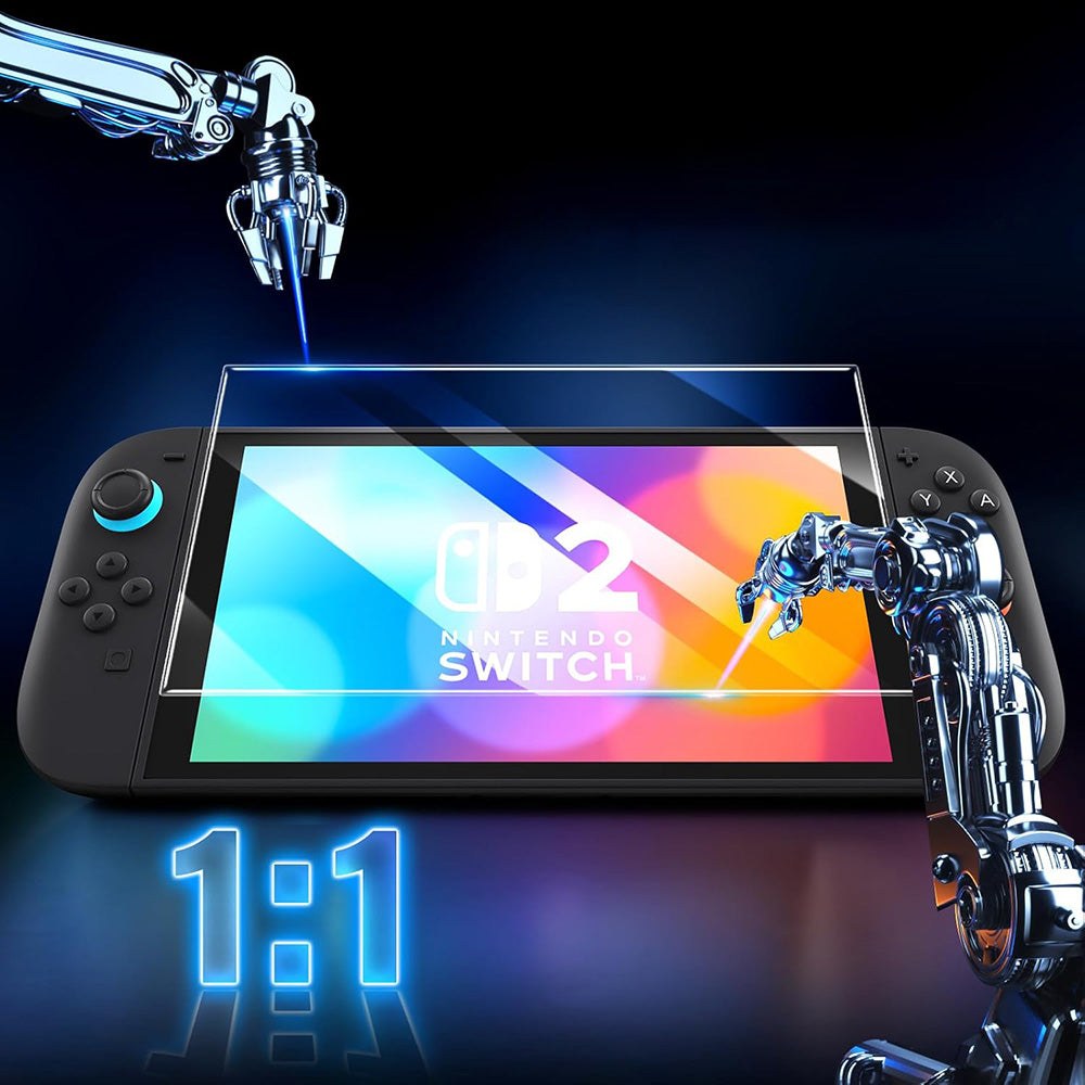 Folie Protectie Ecran Techsuit SwitchAura Applicator pentru Nintendo Switch 2, Sticla Securizata, Set 2 bucati