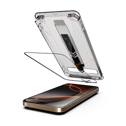 Folie de protectie Ecran Techsuit TitanGlass pentru Apple iPhone 17 Air, Sticla Securizata, Full Glue, Set 2 bucati, Neagra