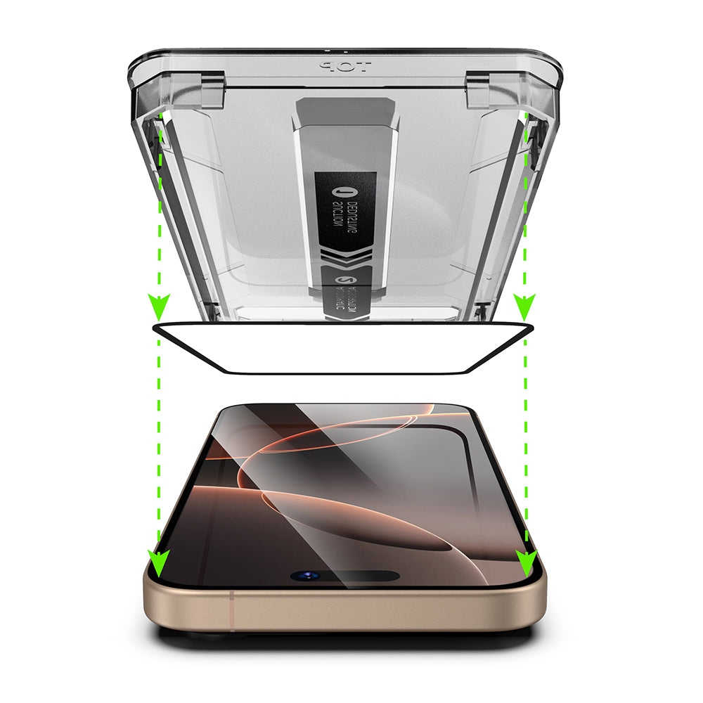 Folie de protectie Ecran Techsuit TitanGlass pentru Apple iPhone 17 Pro Max, Sticla Securizata, Full Glue, Set 2 bucati, Neagra