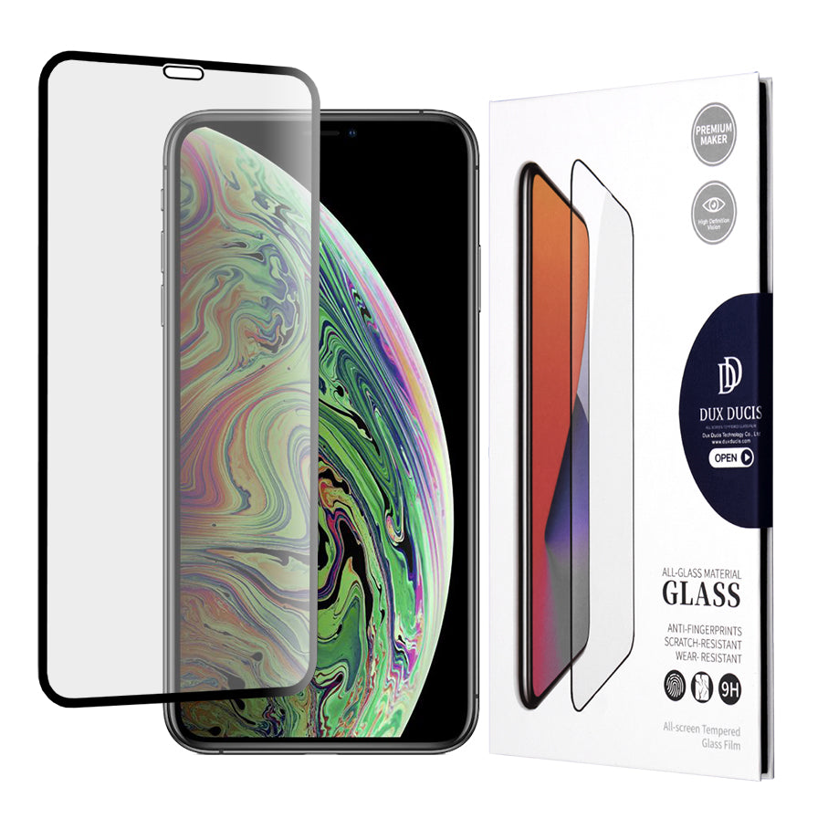 Folie de protectie Ecran DUX DUCIS pentru Apple iPhone 11 Pro / XS / X, Sticla Securizata, Edge Glue, Neagra