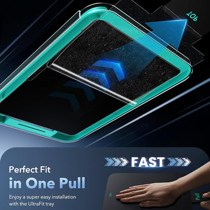 Folie de protectie Ecran ESR Armorite Paper Feel UltraFit pentru Apple iPad (2025) / (2022), Sticla Securizata, Full Glue, Set 2 bucati