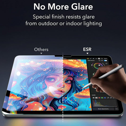 Folie de protectie Ecran ESR Armorite Paper Feel UltraFit pentru Apple iPad (2025) / (2022), Sticla Securizata, Full Glue, Set 2 bucati