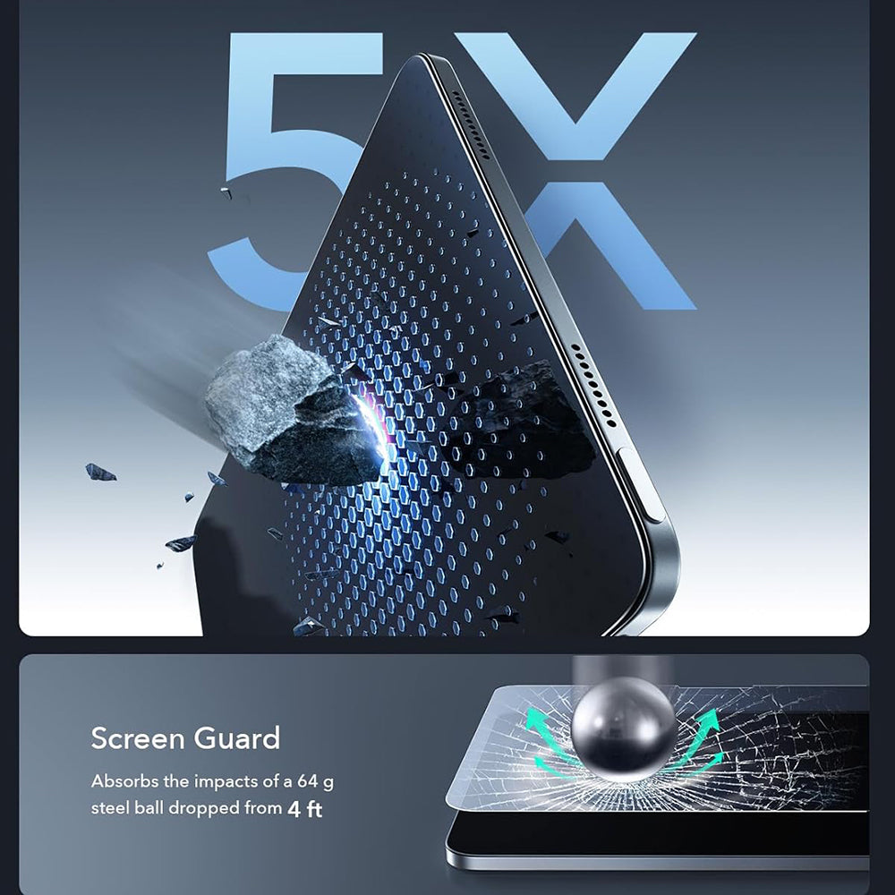 Folie de protectie Ecran ESR Armorite Paper Feel UltraFit pentru Apple iPad Air 11 (2026) / Air 11 (2025), Sticla Securizata, Full Glue, Set 2 bucati